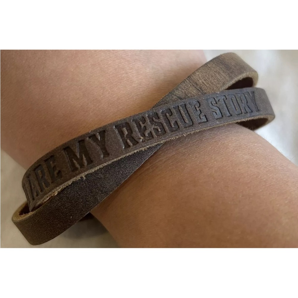 Zach Williams Leather Wrap Around Bracelet ‘You Are My Rescue Story’
